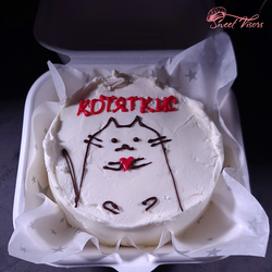 Торт для двоих Котик. Кондитерская Sweet Visors Сладкие Козырьки. Кондитер Светлана Дегтерева. Торты ручной работы на заказ в СПБ. Сладкие истории на любой вкус.