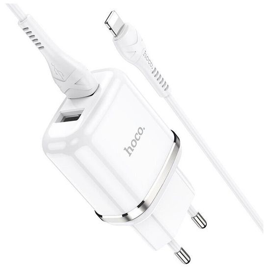 Сетевое зарядное устройство N4 USB на Lightning + 2 USB 2.4A HOCO черное