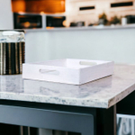 Поднос, 38х38, Флоутард, столик для завтрака в постель, для кухни, деревянный, белый, Dipriz