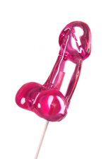 Розовый леденец в форме члена со вкусом айриш крим - 80 гр.