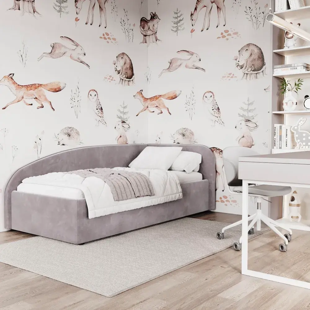 Кровать Элис 90х200 Лиловый Правый Угол