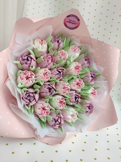 Букет «Махровые Тюльпаны» М 20 см