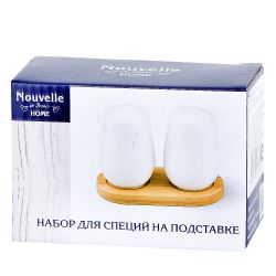 Набор для специй солонка,перечница " " 11,5х6х8см на бамбуковой подставке