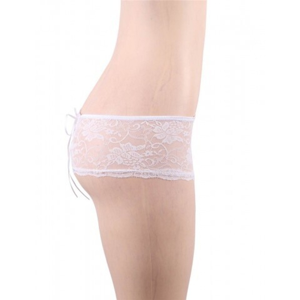 Трусики на завязках с доступом, белые, XS-S