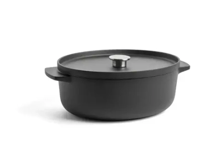 KitchenAid Овальная чугунная сковорода для жарки 30 см 5,6 л матовая черная