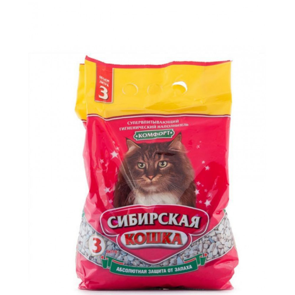 СИБИРСКАЯ КОШКА Наполнитель впитывающий Комфорт 3 л