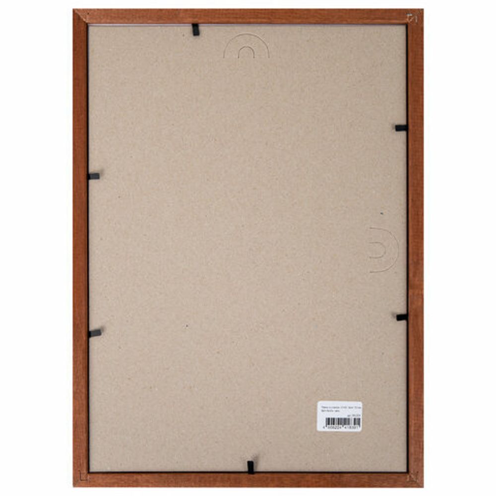 Рамка 21х30 см со стеклом, багет 16 мм, дерево, STAFF "Sonata", цвет орех, 391359