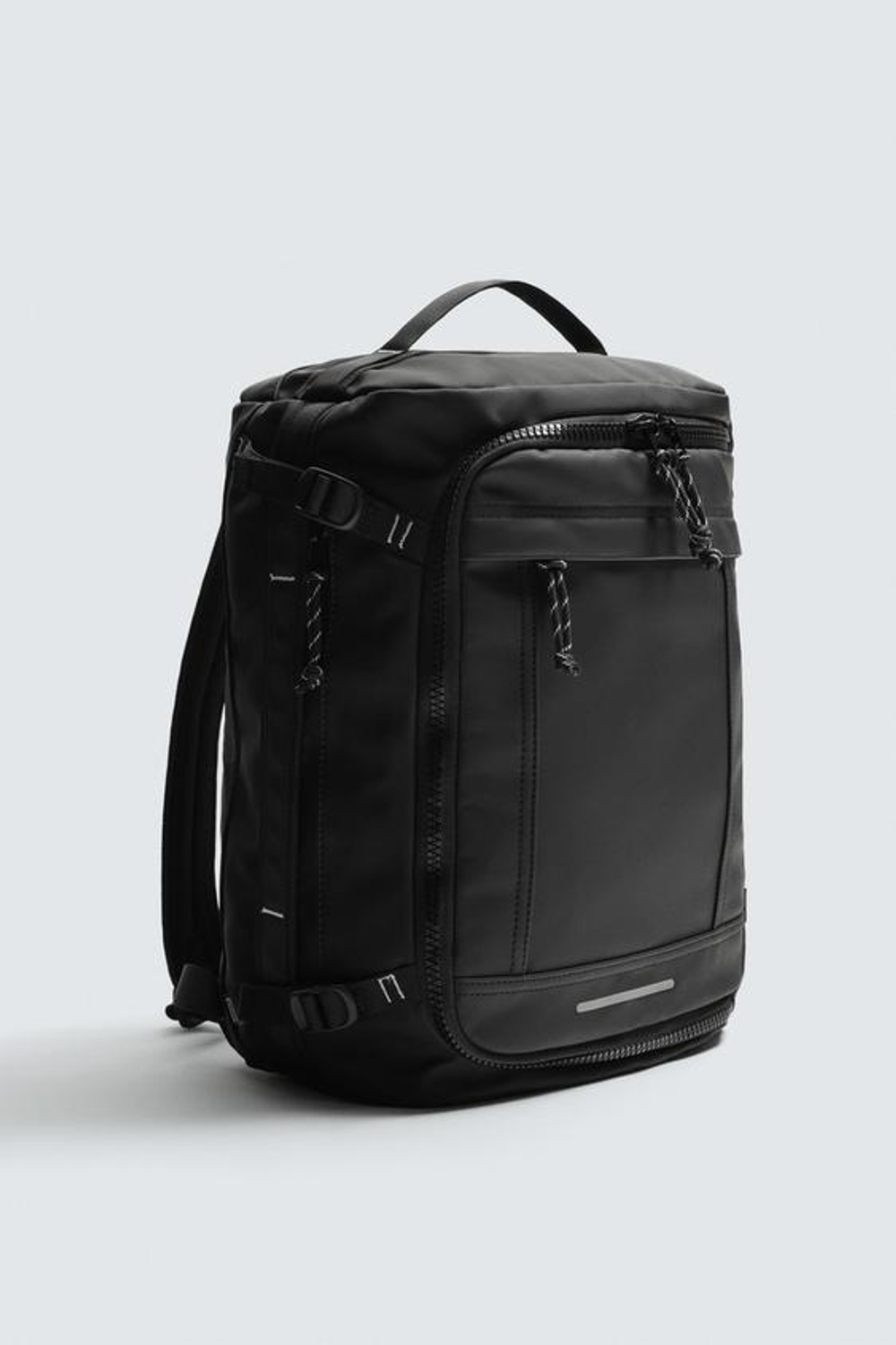 ZARA РЮКЗАК ИЗ ВЫСОКОТЕХНОЛОГИЧНОЙ ТКАНИ ДЛЯ ПУТЕШЕСТВИЙ, ЧЕРНЫЙ