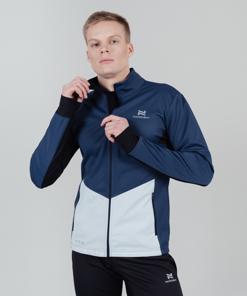 Куртка разминочная NORDSKI PRO Blue/Pearl Blue, мужская, NSM566019