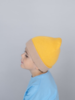 Шапка вязаная хлопковая ТВИНС(Мед, сандал)