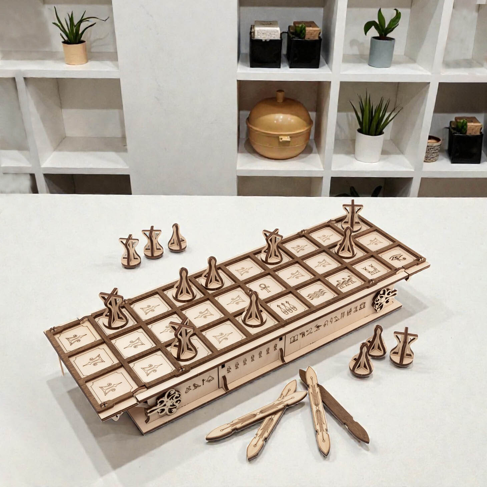 Деревянный конструктор и настольная игра GAMESET - Ура и Сенет (EWA)