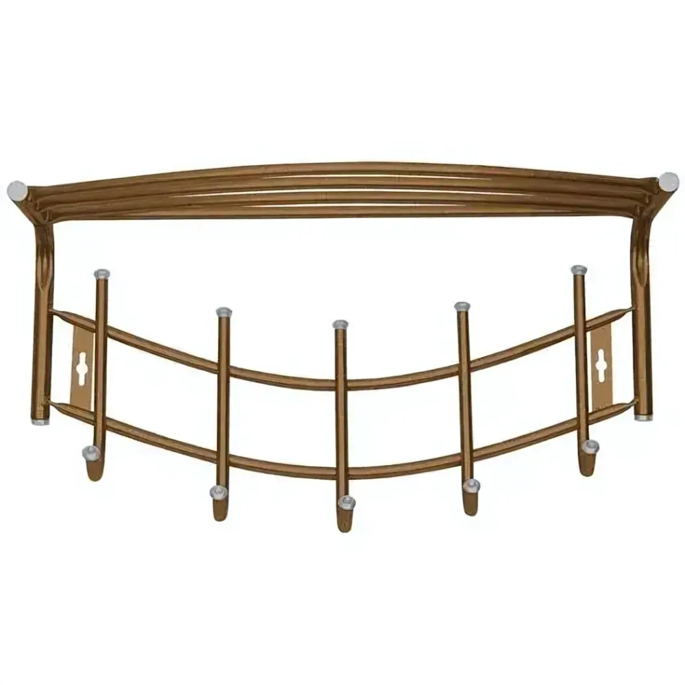 Вешалка настенная 5 крючков с полкой, 525, Медный антик, ВНП4/А