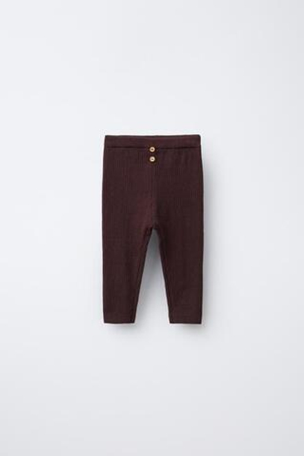 ZARA ЛЕГИНСЫ В РУБЧИК С ПУГОВИЦАМИ, БОРДОВЫЙ