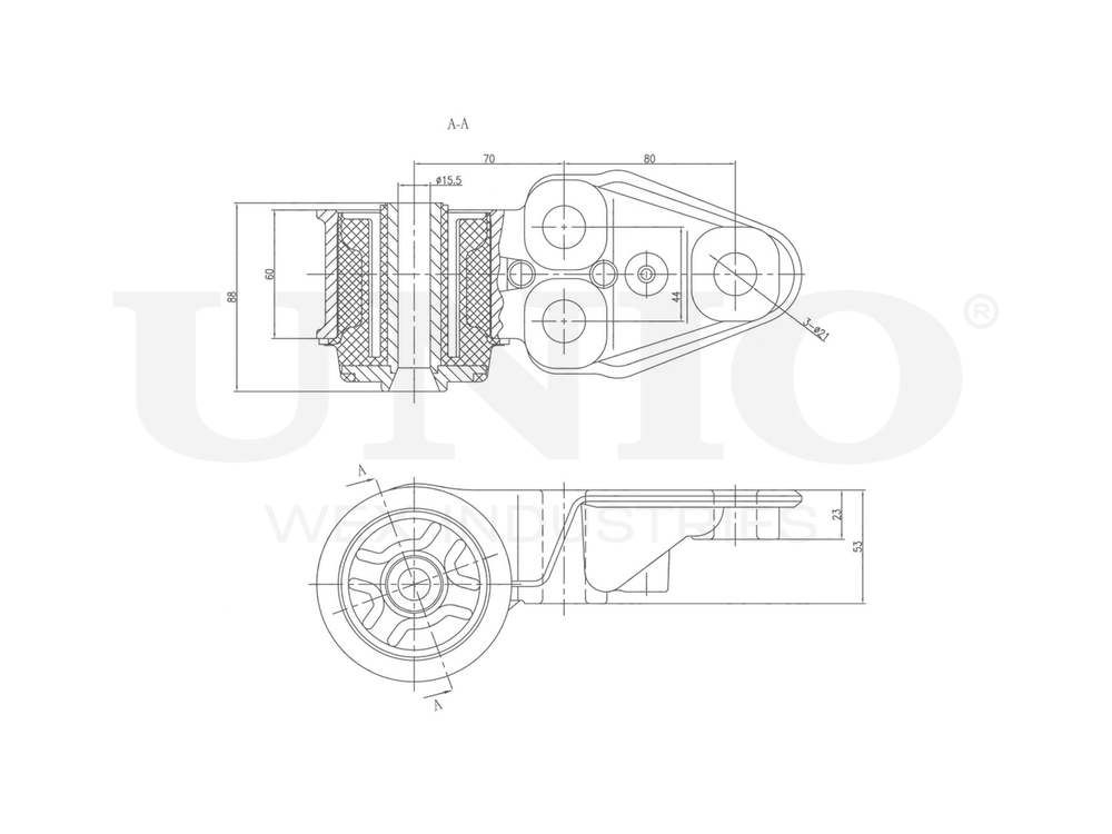 Сайлентблок правый задней балки UNIO RMP-20023