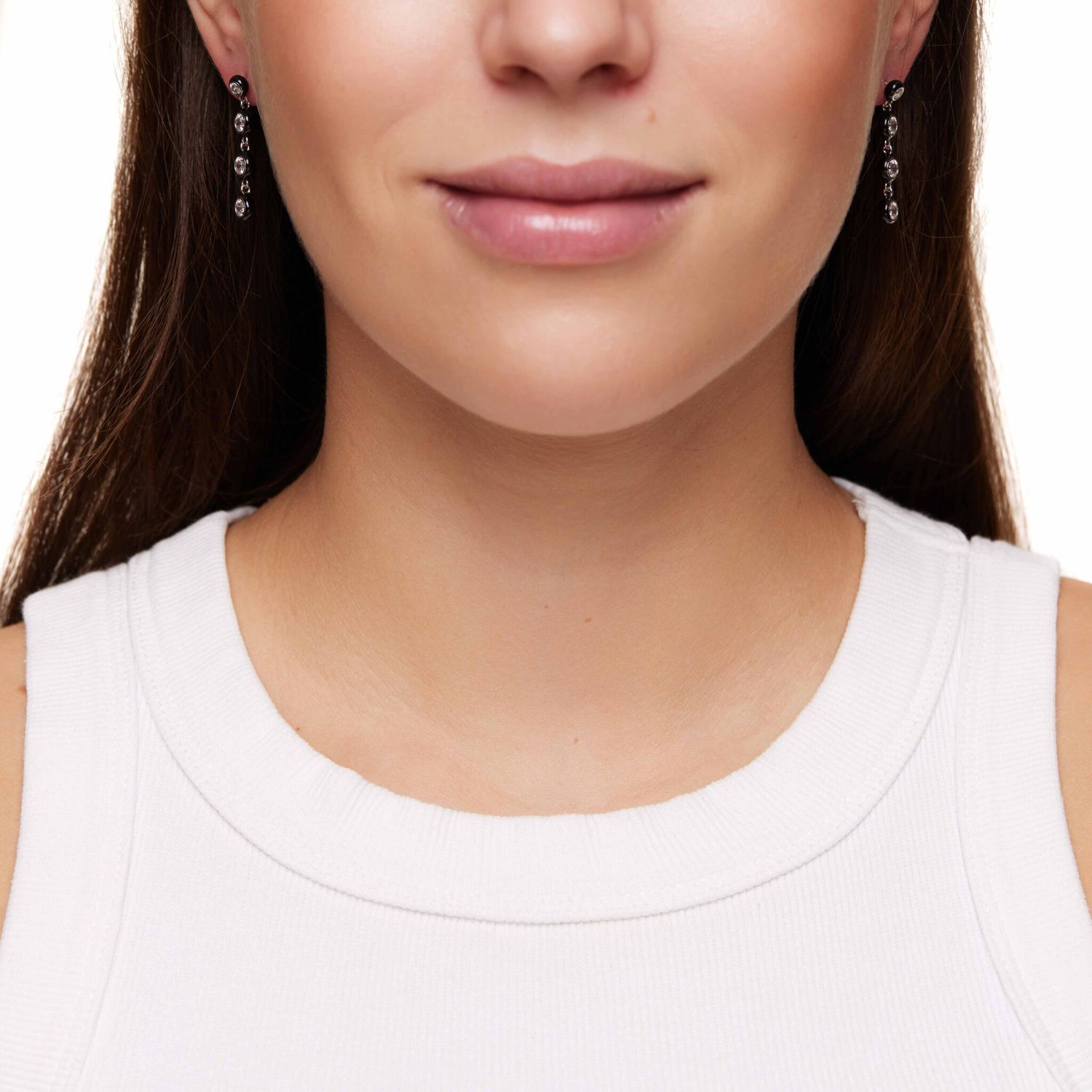 Серьги Crystal Black Strings Earrings