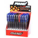 Ручка шариковая, масляная, Piano, 3 цвета чернил, серия "Smooth", прозрачный корпус, 50 шт