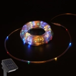 Шнур дюралайт «Бегущие огни» 10 м 100 ламп LED прозрачн.провод, 8 реж.,IP55, Мультицвет (солнечная батарея)