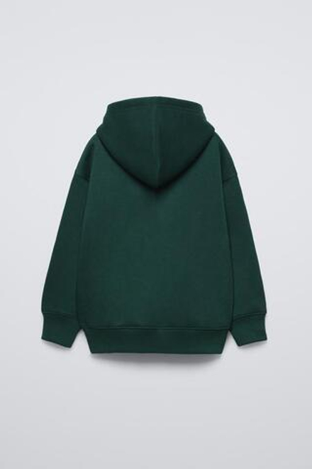ZARA ХУДИ ИЗ МАХРОВОЙ ТКАНИ С НАДПИСЬЮ, ЗЕЛЕНЫЙ