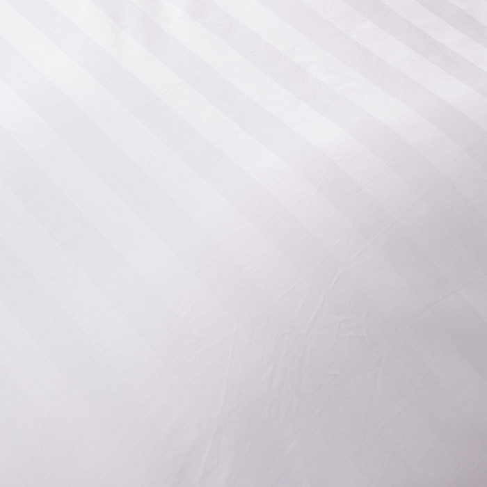 Простыня Страйп Сатин Однотонный Отель белый 100% хлопок 3x3 R3CTH037150230