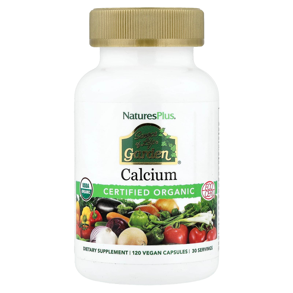 NaturesPlus, Source of Life®, Garden®, кальций, 120 веганских капсул