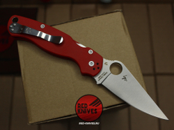 Нож Spyderco Paramilitary 2 G10 - красная рукоять, клинок сатин RK/469