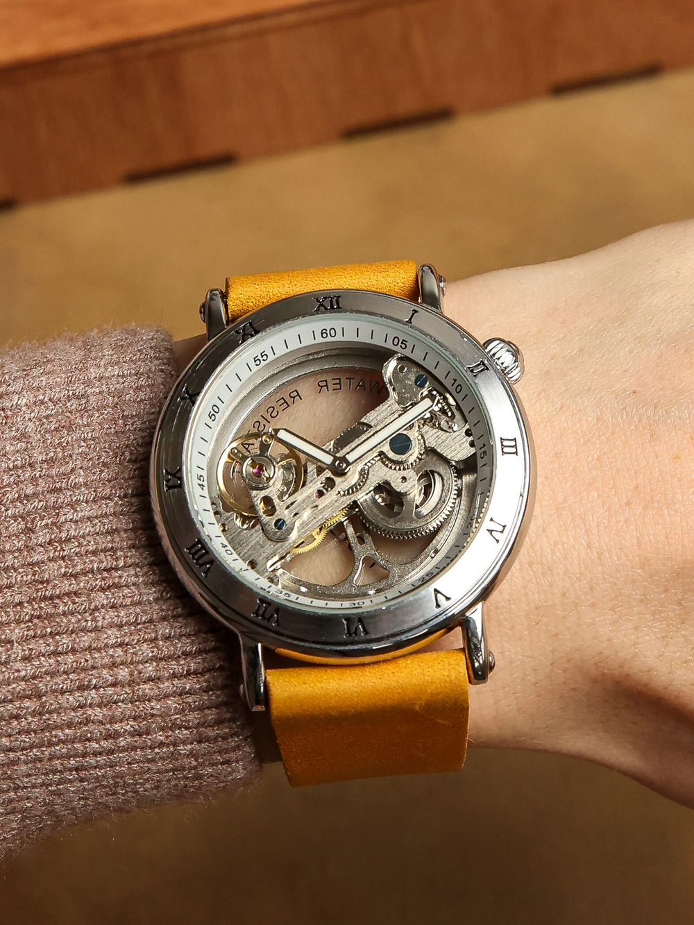 Часы скелетоны механические Power Orange YOURTIME
