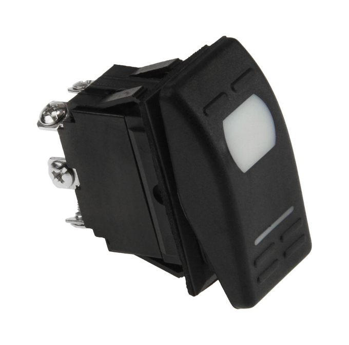 Переключатель двухпозиционный (ON)-ON 12 В/16А 6Р с подсветкой без фиксации 1 положения