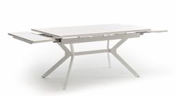 "Меркурий" стол интерьерный раздвижной обеденный из керамики, цвет белый глянцевый