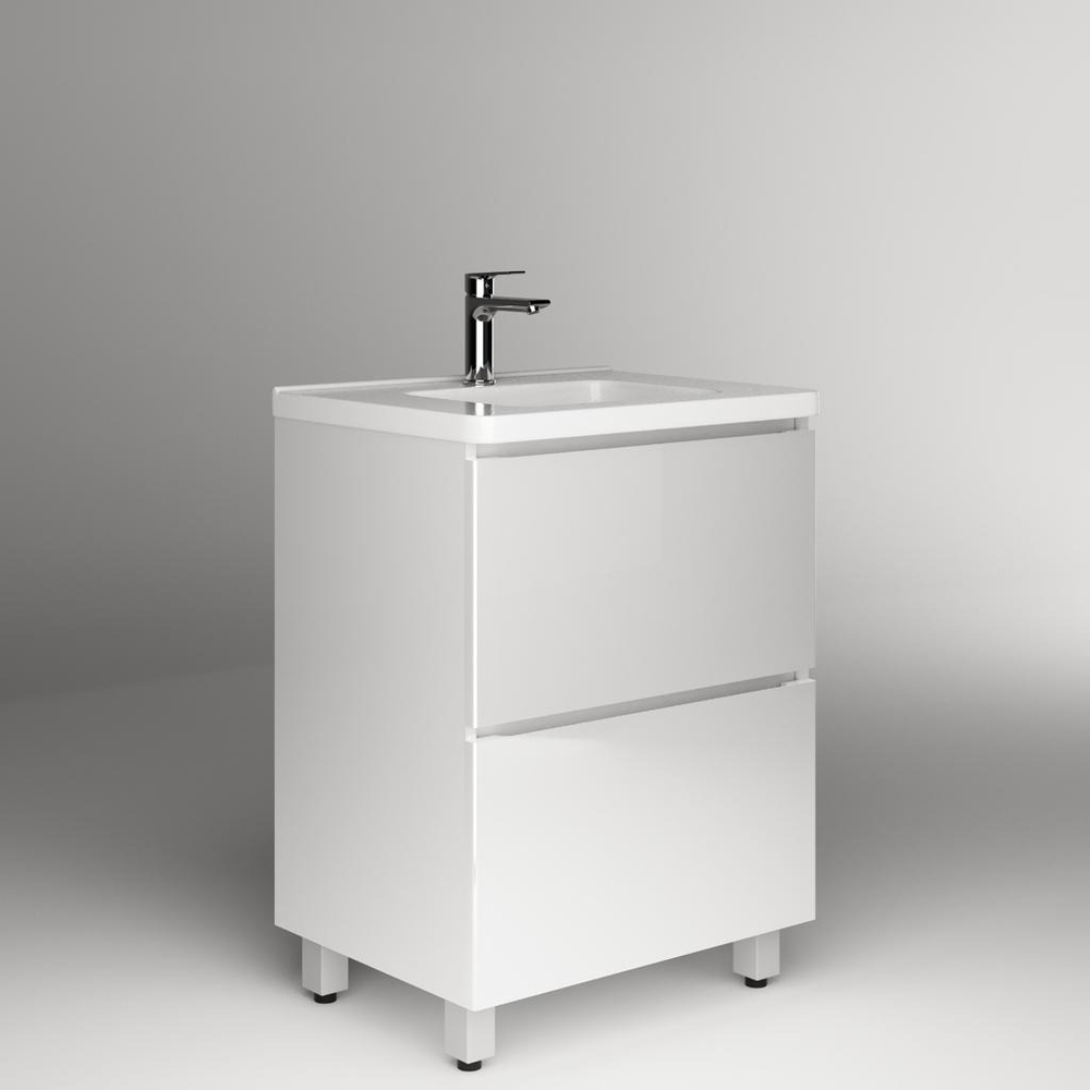 Тумба напольная SANITEKO "Оникс серый" под COMO 60, 2 двери, серый матовый