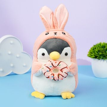Мягкая игрушка "Пингвин в костюме зайки" 23 см