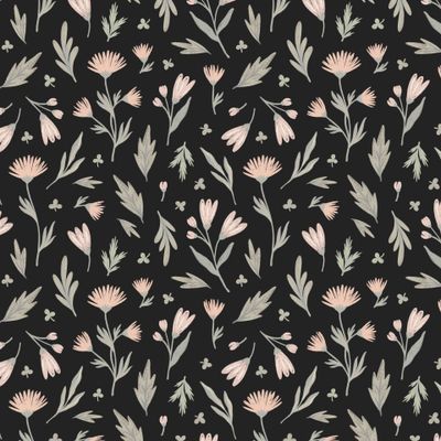 Нежные цветочки на темном фоне