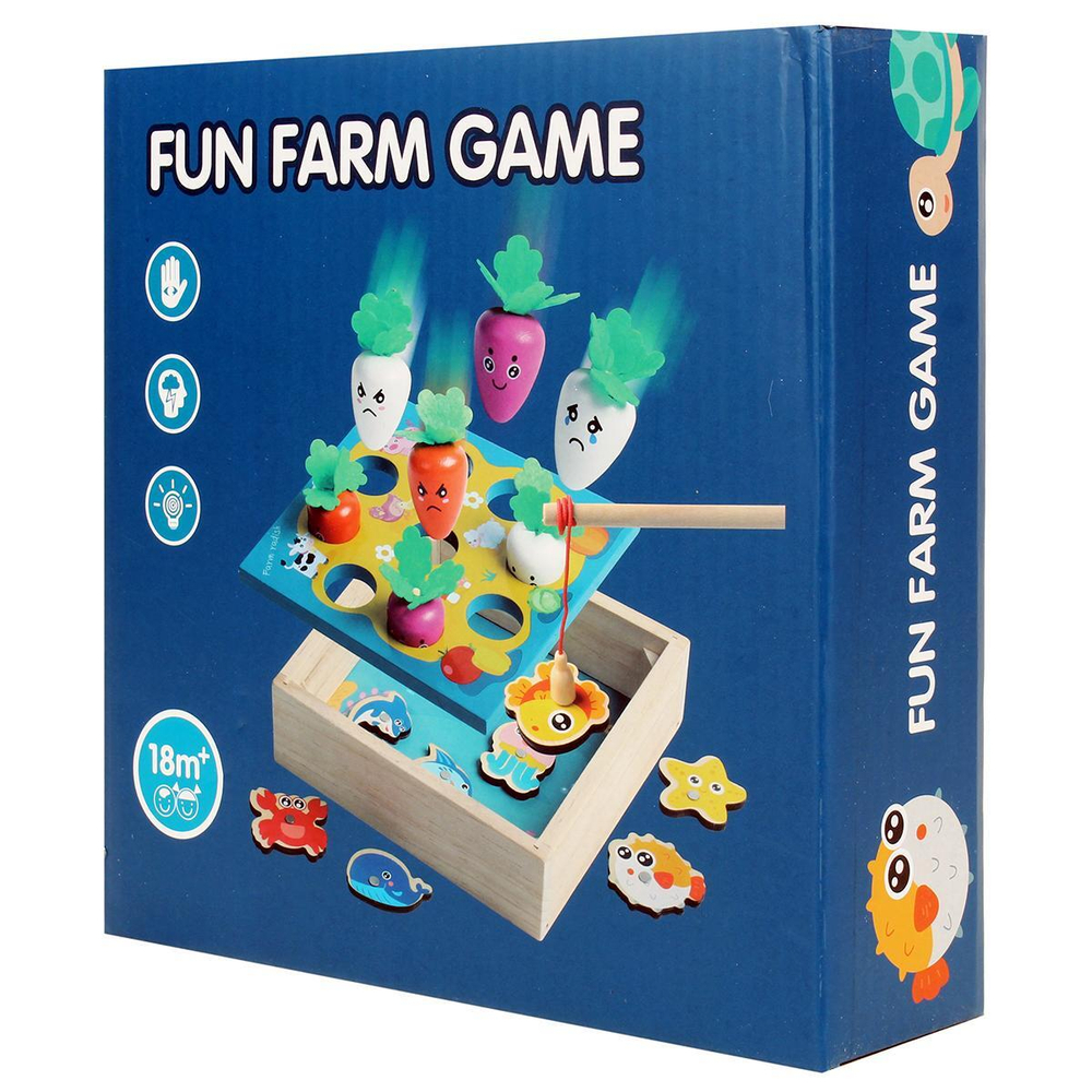 Развивающая игрушка деревянная Рыбалка огорд + рыбки, коробка C-41672