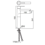 Jaquar, Смеситель для раковины Fonte, 1-рычаж., Хром FON-CHR-40005B