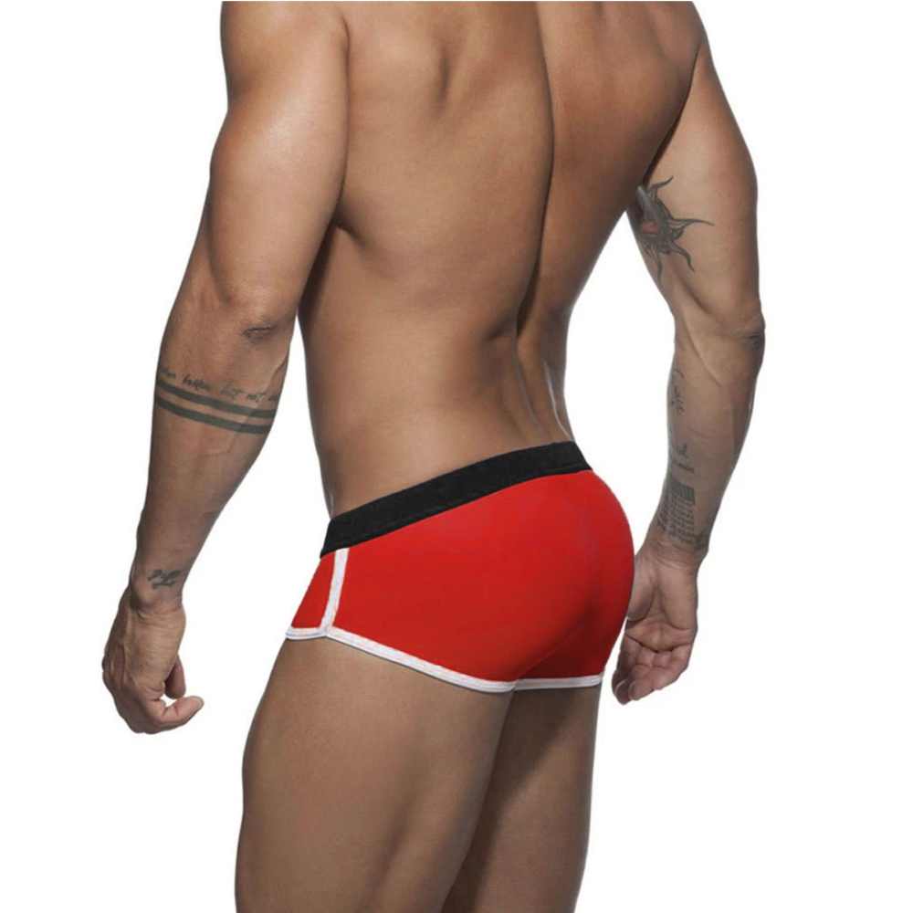 Красные мужские плавки-брифы с контрастной отделкой (Размер: L) (Цвет: красный)