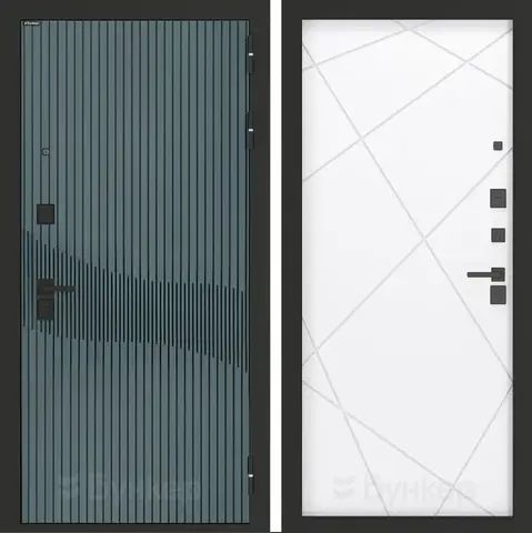 Входная металлическая дверь Бункер BN-13 Веллюто верде / Лучи Белый софт