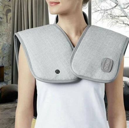 Вибромассажная накидка для шеи, спины и плеч c подогревом