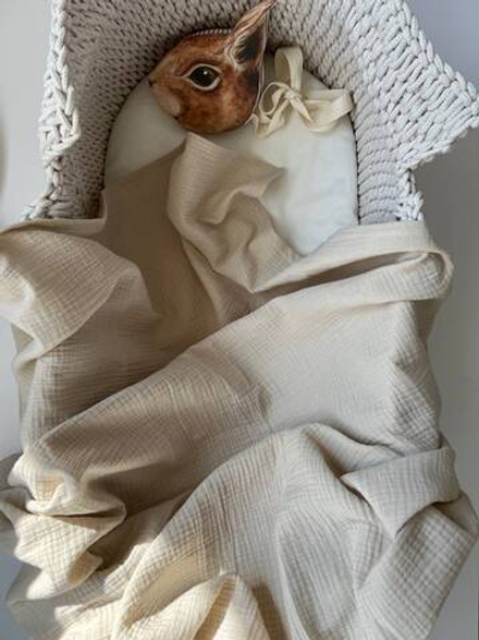 Муслиновая пеленка premium сливочный