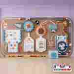 Детская интерактивная стена «Техномаршрут», с механическими дорожками и шариками