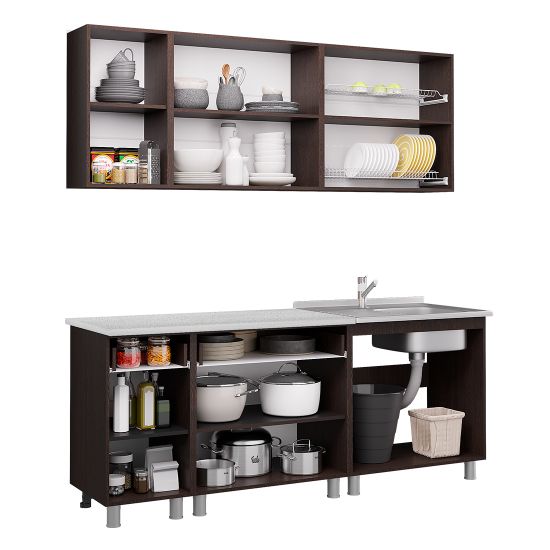 Монтана 2,0м Кухня (bts) дуб сонома/венге/антарес, СП лдсп