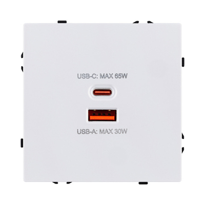 Розетка USB A+C 65W, белый глянцевый Kollinger Eclipse EC-024WG