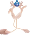 Наушники меховые с двигающимися ушками «Santa's Friend», цвет бежевый ( подвес Ultramarine)