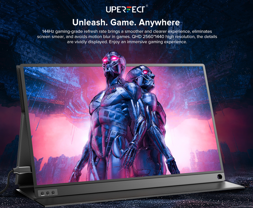 16.1" Портативный монитор с магнитным чехлом Ugame J5 2K IPS 2560х1440, 144 Гц