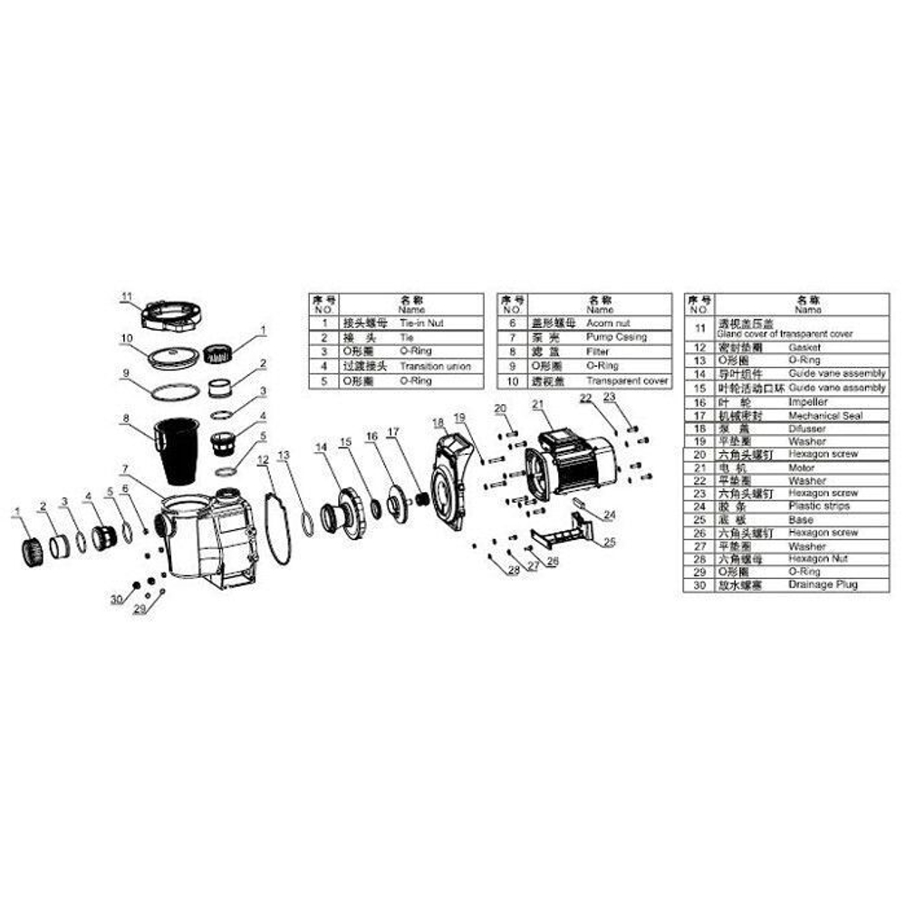 Насос Aquaviva LX SWPB200T (380В, 23.5 м3/ч, 2HP)