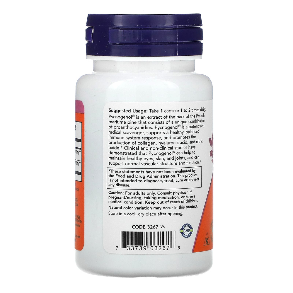 NOW Foods, Pycnogenol® с амлой, 60 растительных капсул
