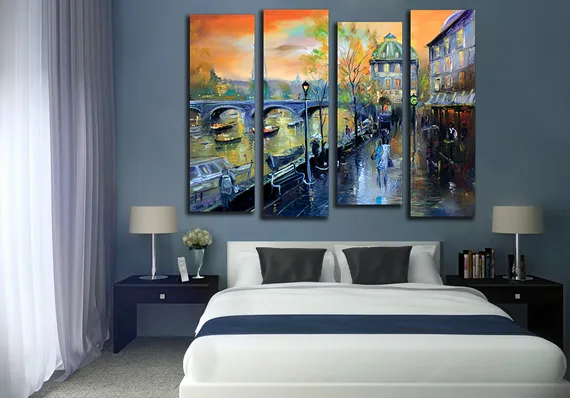 Модульная картина "Улица Парижа"