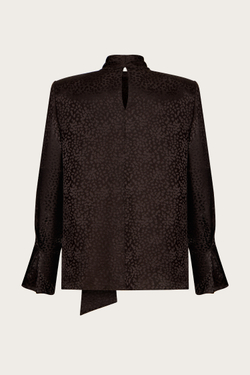 БЛУЗА ИЗ ЖАККАРДОВОГО ШЕЛКА С ПРИНТОМ