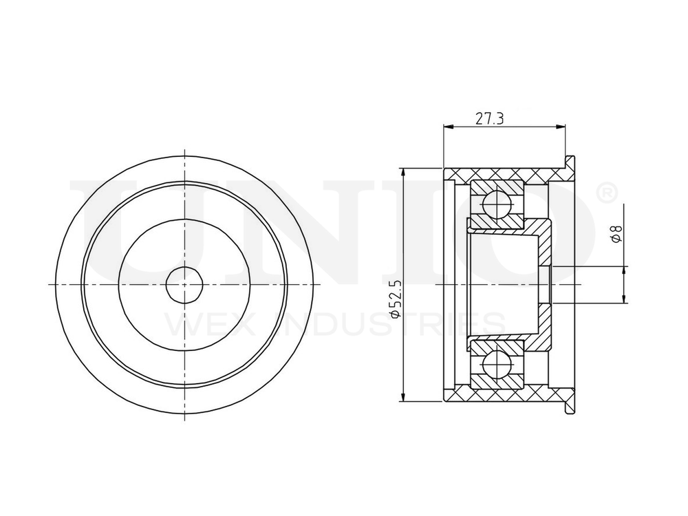 Ролик направляющий ремня ГРМ UNIO TNS-10099
