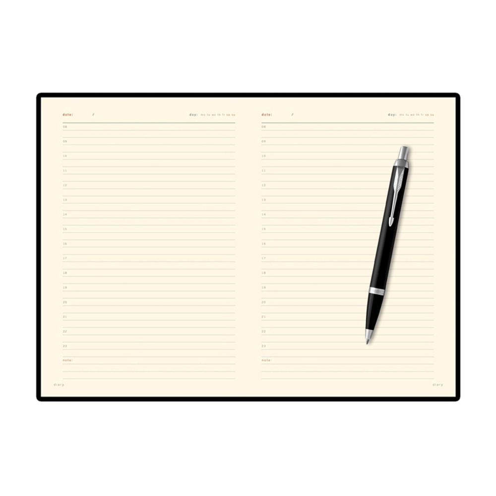 Подарочный набор: Шариковая ручка Parker IM Metal Black CT и и Ежедневник недатированный А5 черный