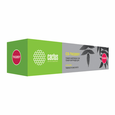 Тонер-картридж CACTUS (CS-TK5205Y) для Kyocera Ecosys 356ci, желтый, ресурс 12000 страниц
