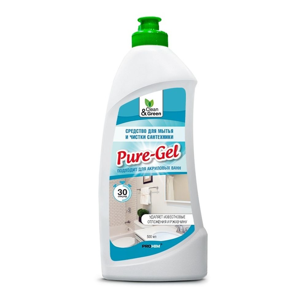 СРЕДСТВО ДЛЯ МЫТЬЯ И ЧИСТКИ САНТЕХНИКИ КИСЛОТНЫЕ PURE GEL500МЛ